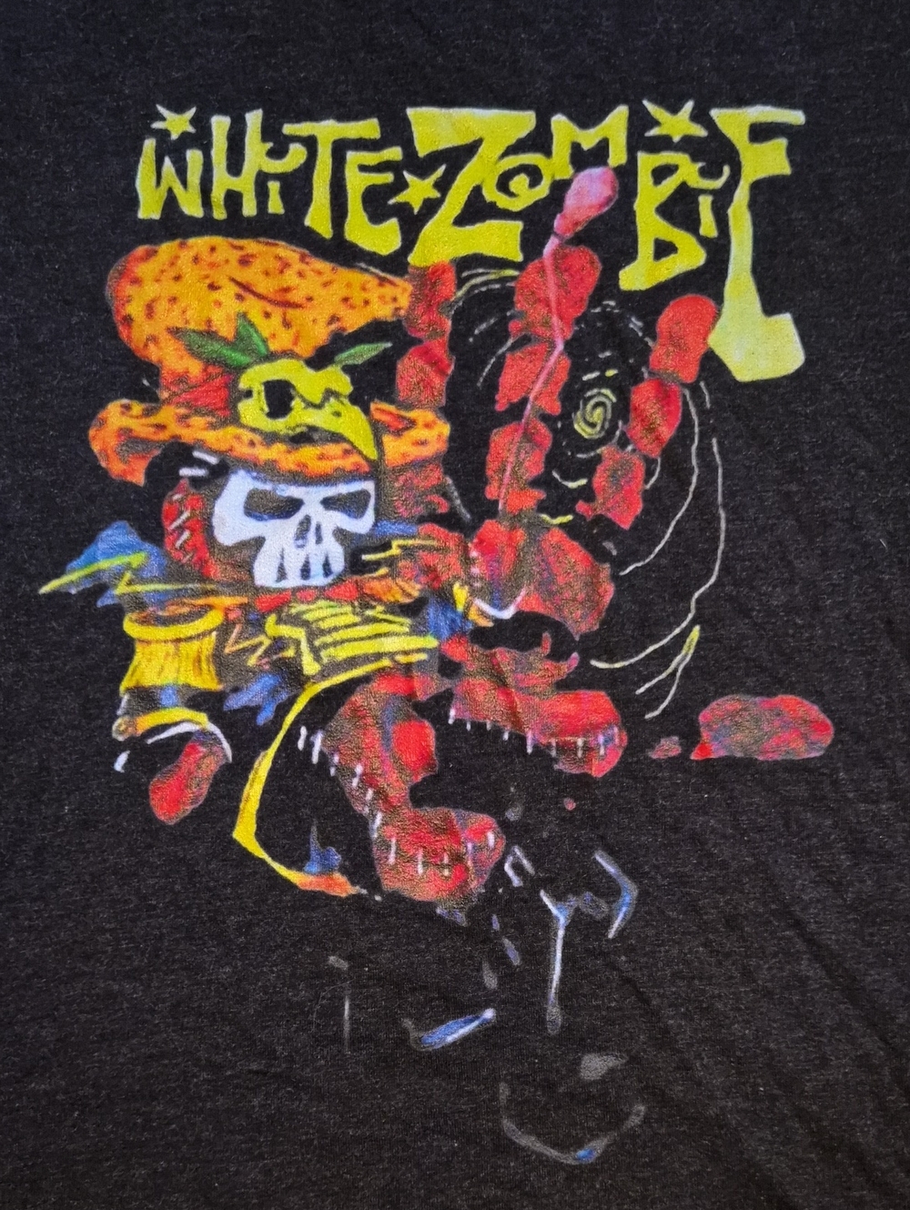 White Zombie Graphic Tee - Black with Multicolor Print